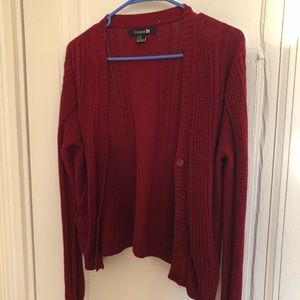 Maroon button up cardigan
